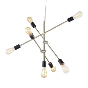 Pendant Light Chandelier Sputnik Industrial Contemporary Brass 7 Bulb Iron