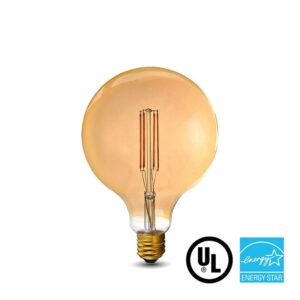 LED Filament Bulb - G40 - 60 Watt Equivalent - Amber - E26 - Dimmable