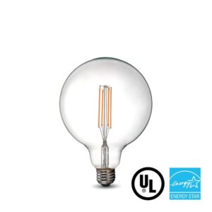 LED Filament Bulb - G40 - 60 Watt Equivalent - E26 - Dimmable