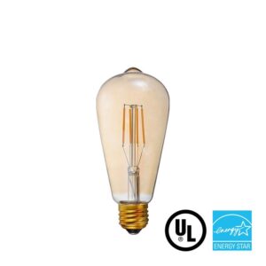 LED Filament Bulb - ST21 - 60 Watt Equivalent - Amber - E26 - Dimmable