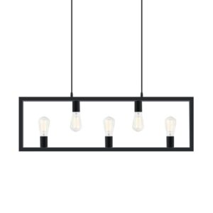 Island Pendant Light Industrial Rectangle 5 Light