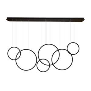 Modern Chandelier LED Light Linear Suspension 6 Ring