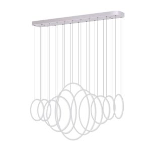 Modern Chandelier Light LED Linear Suspension 11 Rings